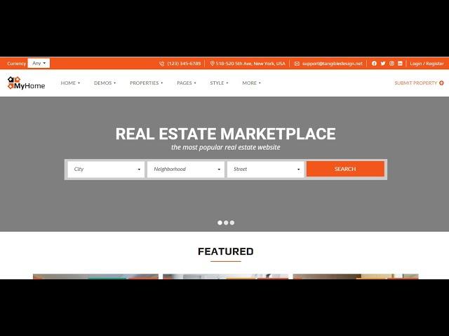 MyHome Real Estate WordPress Theme Free Download  | WordPress Themes