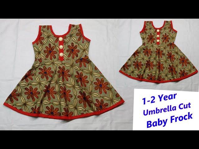 Beautiful baby frock cutting and stitching/ 1-2 year old baby midi dress cutting and stitching