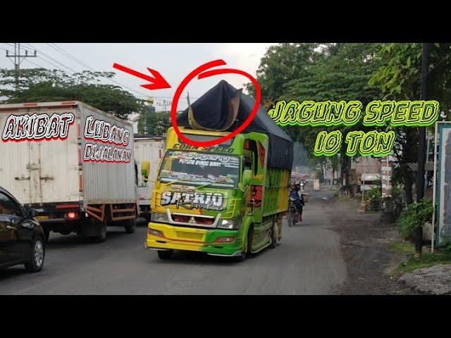 Truck Satrio Kembar oleng ditengah kemacetan || Slebor belakang hancur!