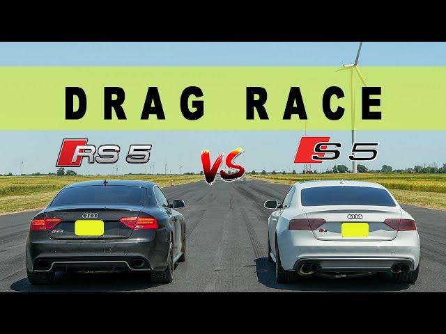 Tuned Audi S5 takes on Stock Audi RS5, the walk follows. Drag and Roll Race