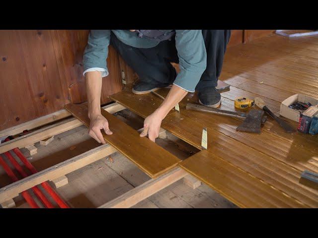 EP.18 Construction of a wooden house to create a paradise. Laying wires and floors丨Carpenter Anxu