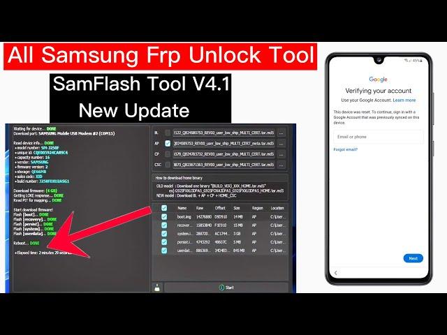 Samsung Frp Bypass 2024 | Samflash tool V4.1 new update