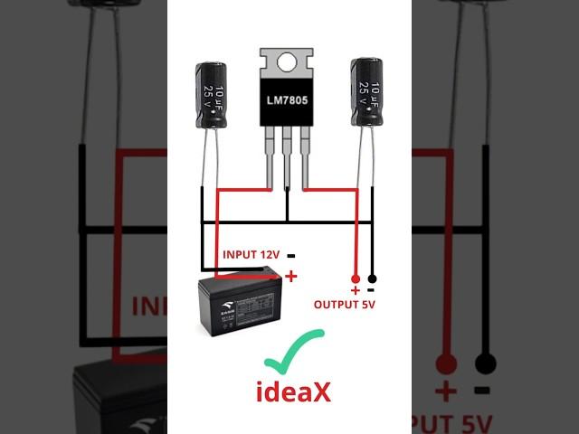 How to Convert 12V to 5V Using LM7805 – Simple DIY Circuit | ideaX