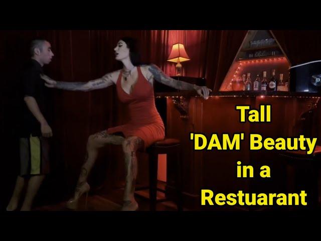 Tall "DAM" Beauty in a Restaurant | tall woman short man | tall girl short guy