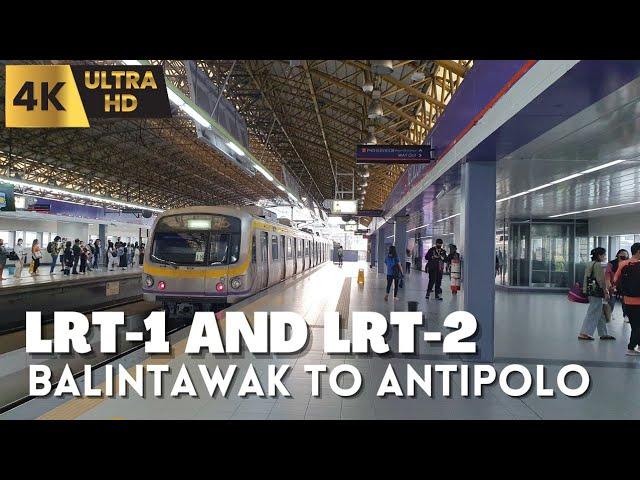 [4K] 2 Train Ride from LRT-1 Balintawak to LRT-2 Antipolo Station