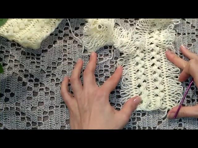 Вязание на вилке. Шапочка. Часть 5 // Women's hats knitting // Сrochet scarf
