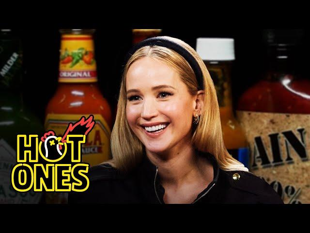 Jennifer Lawrence Sobs in Pain While Eating Spicy Wings | Hot Ones