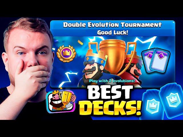 BEST DOUBLE EVOLUTION TOURNAMENT DECKS IN CLASH ROYALE!