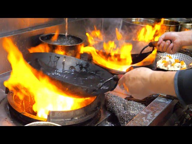 Amazing Wok Skills! Cooking with Extreme Powerful Fire - Wok Skills in Taiwan /台式大火快炒! 海鮮熱炒, 大民生平價海鮮