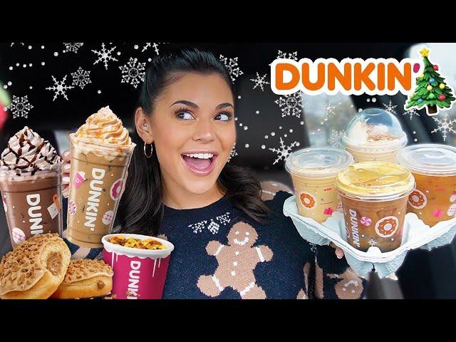 Trying EVERYTHING on Dunkin's New Holiday Menu! ️