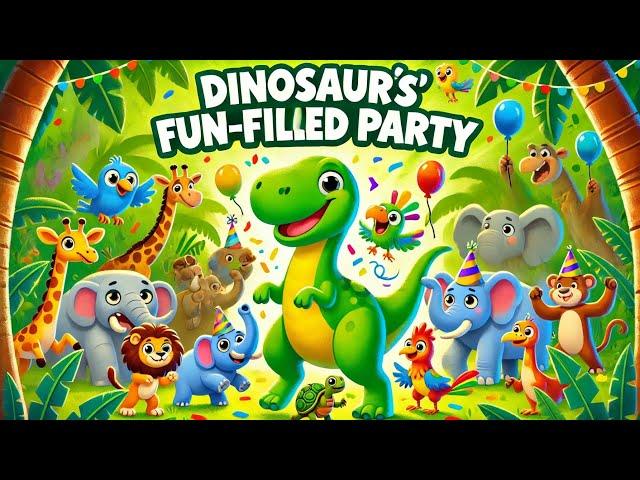 Dino's Fun Party and masti || kids rhyming poem || solowings beauty ||