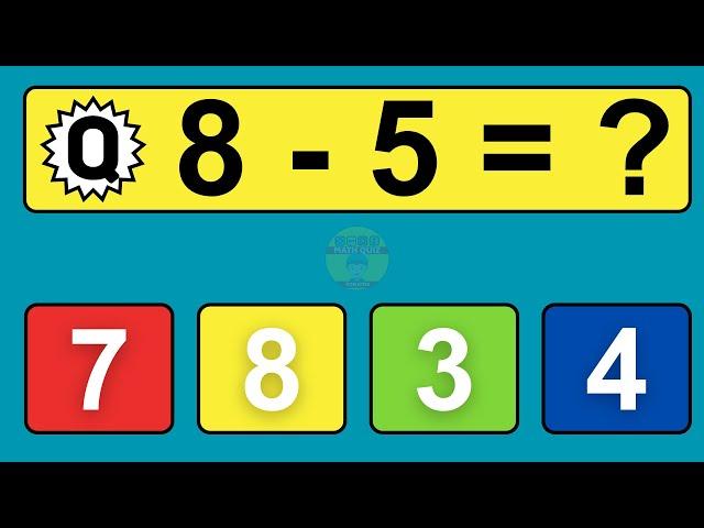 20 One Digit Subtraction Quiz | Math Quiz for Kids