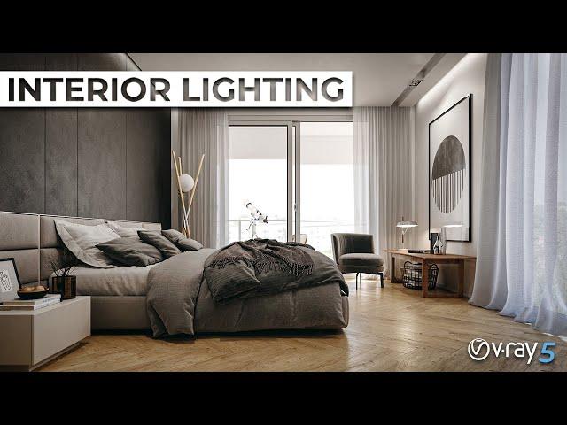 Interior lighting in Vray 3DS MAX | V-RAY5 3DSMAX 2020 | Bedroom interior lighting
