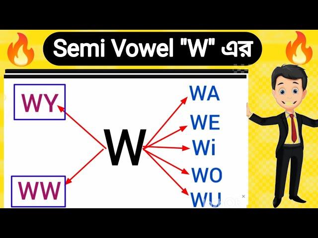 Semi Vowel  "W" এর সমস্ত যুক্ত Vowel একসাথে | Learn All About W Semi Vowel Pronunciation | Vowels