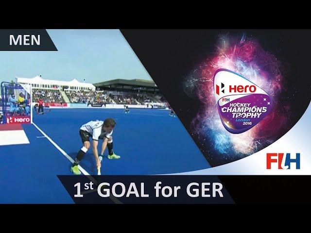 GER 1-1 IND Germany convert their third penalty corner as Tom Grambusch scores a dragflick #HCT2016