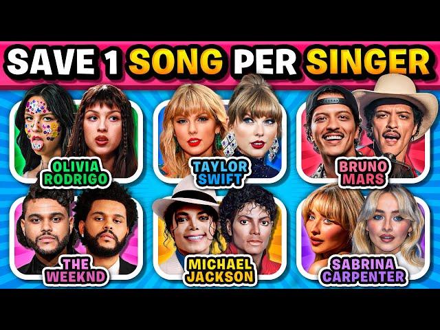 SAVE 1 SONG PER SINGER  Most Popular Singers & Bands (6 Songs Each One) | Music Quiz