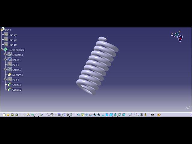 CATIA V5 How to Draw Spring ( ressort )