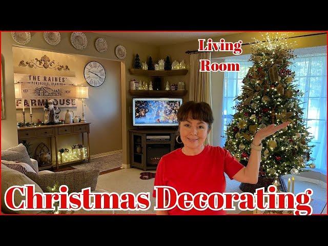 DECORATING FOR CHRISTMAS In My LIVING ROOM | TRADITIONAL COLORS