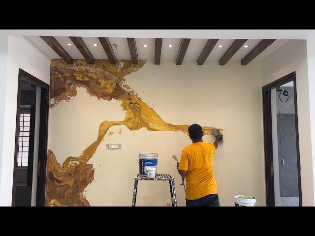 Magic marble effect - Asian paints #texturewall  how to make