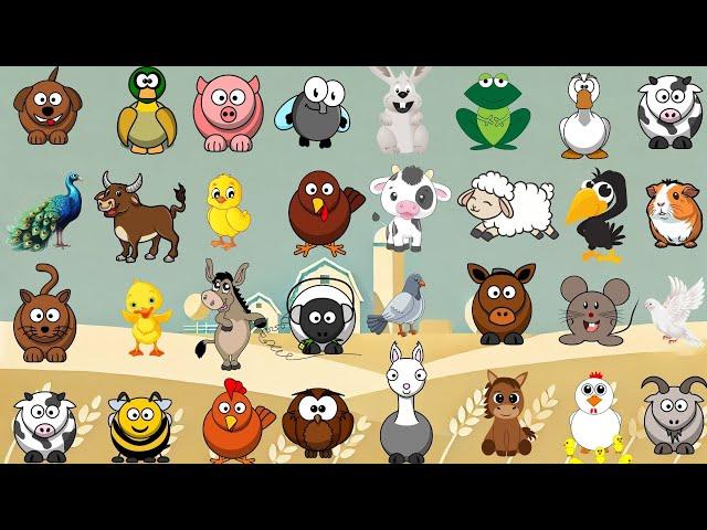 Farm Animal Sounds Song B1218 | Animal Song Nursery Rhymes For Kids | Little Bunny Learns