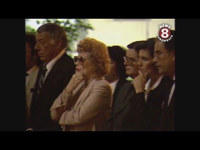 Funeral for television legend Desi Arnaz in 1986, Lucille Ball remembers her former husband