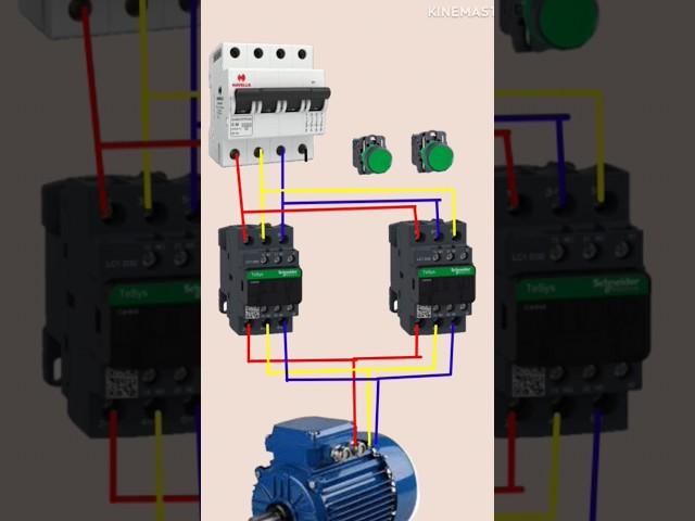 3 phase forward reverse motor control circuit diagram #electrical