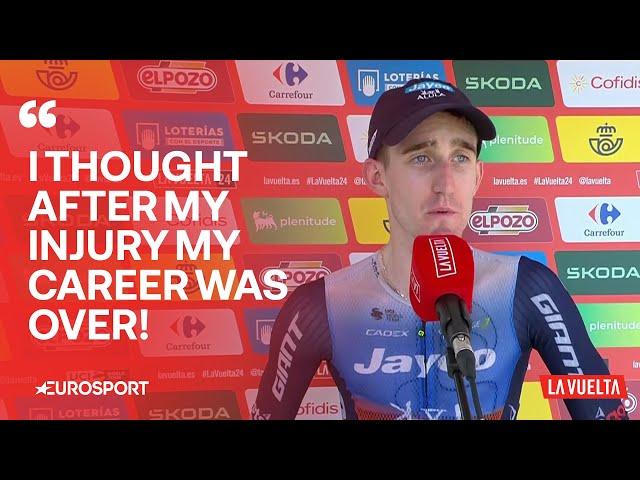 Dunbar Edward's EMOTIONAL reaction to La Vuelta Stage 11 race 