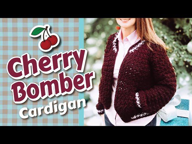 Cherry BomberCrochet Cardigan Tutorial