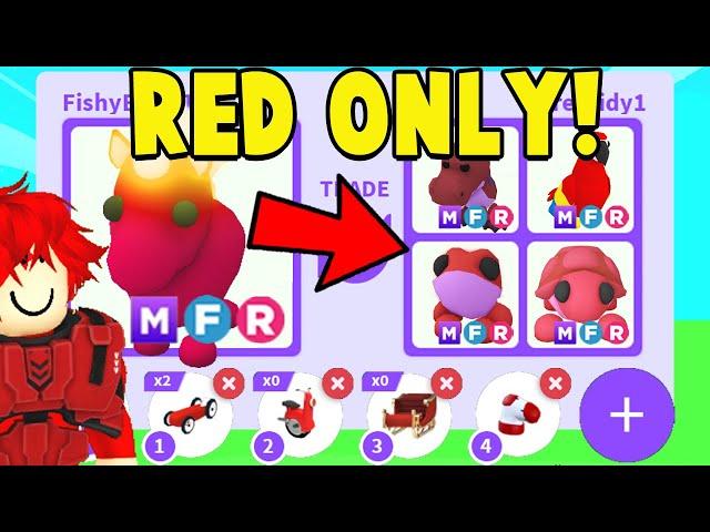 Trading RED ONLY HOTBAR in Adopt Me!