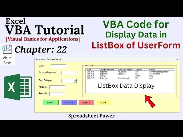 How to Display Data in VBA UserForm in Excel