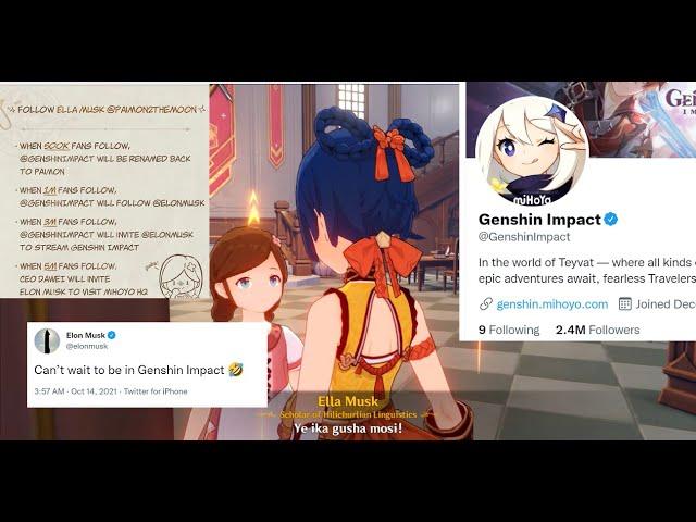 Ella Musk wants Elon Musk in Genshin Impact - Painmon2themoon Challenge