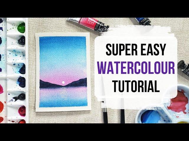 EASY watercolour painting for beginners (10 minute tutorial)