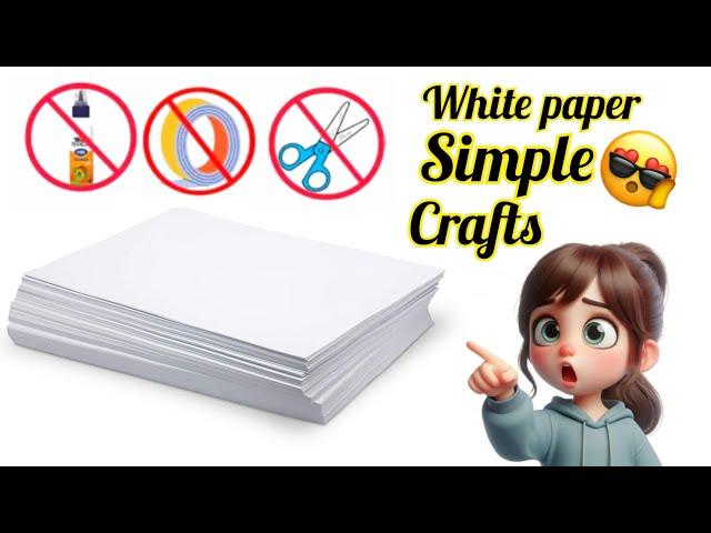 beautiful white paper craft / back to school crafts  easy crafts / paper crafts / without glue craft