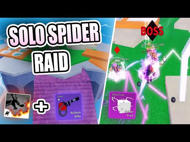 SOLO SPIDER RAID WITH DRAGON TALON + ACIDUM RIFLE | Blox Fruits