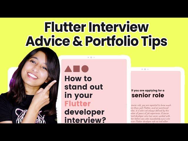 Flutter Interview Advice & Portfolio Tips // get your copy + FREE Resume Feedback