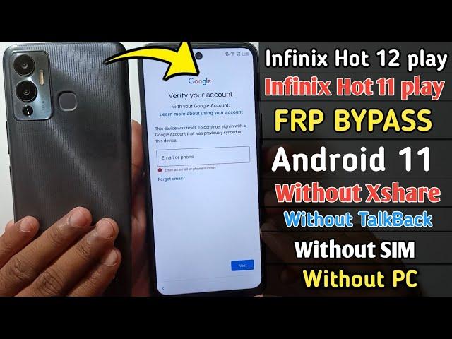 Infinix Hot 12 Play (X6816) Frp Bypass Android 11 2024 Without PC | Without TalkBack | Without SIM
