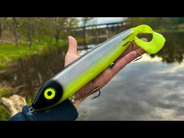 Shore Fishing GIANT LURES for HUGE MUSKY!