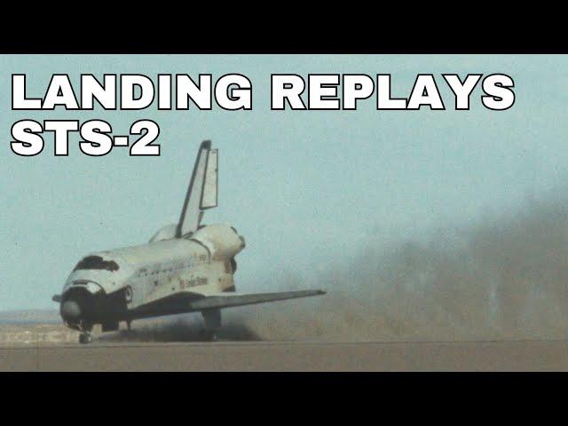 STS-2 Space Shuttle Columbia Landing Replays | Nov 14, 1981