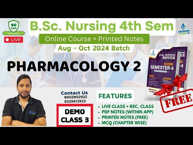 DEMO CLASS 3 | bsc nursing 4th semester | pharmacology bsc nursing 4th semester | B. Sc NURSING 2024