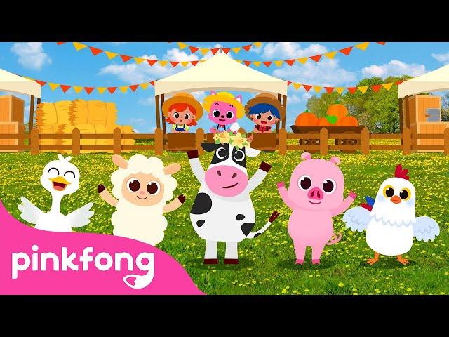 Five Little Animals Dancing on the Farm  |  Pinkfong's Farm Animals  |  Pinkfong Songs for Children