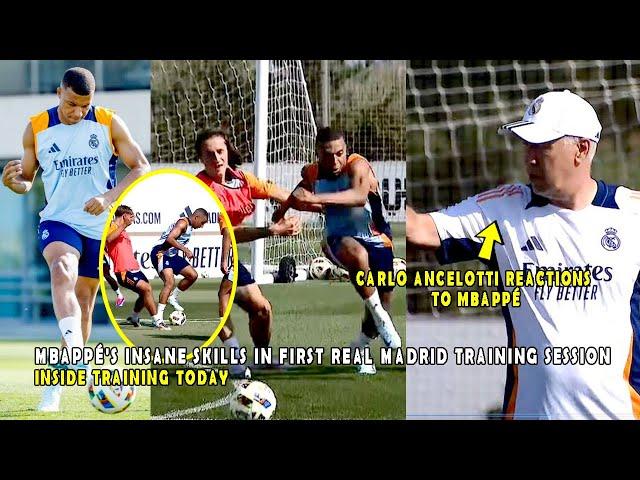 MBAPPÉ INSANE SKILLS IN FIRST REAL MADRID TRAINING SESSION