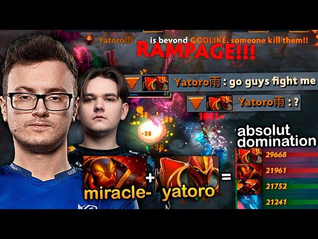 MIRACLE spectates YATORO's Rampage, M-god mid & Yatoro carry in SAME TEAM