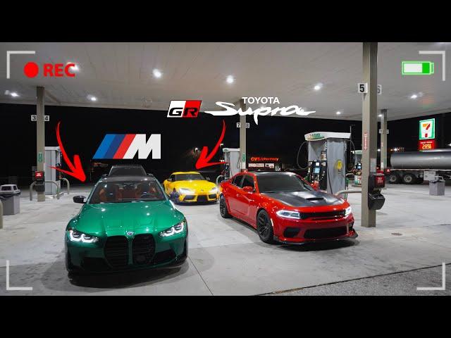 GOING CRAZY WITH M3, SUPRA, X3M & MY WIDEBODY SCATPACK *INSANE POV DRIVE & NIGHT RACING*