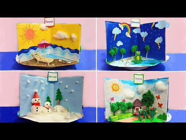 Seasons model for School project | How to make Seasons model | 3d model of four seasons