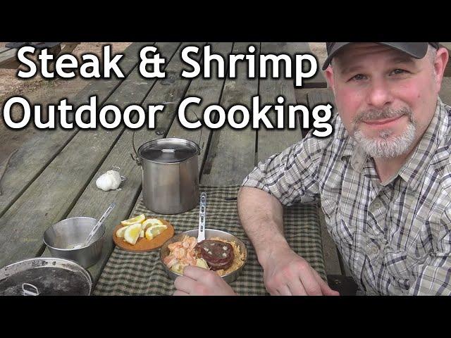 Camp Cooking Steak & Shrimp Surf and Turf