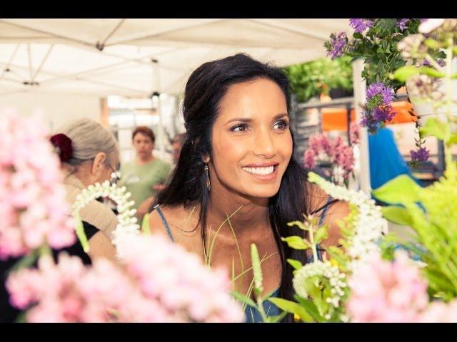 Padma Lakshmi shops Union Square Market with The Coveteur