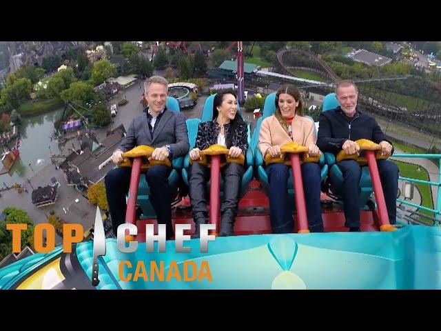 The Judges Ride Canada's Wonderland's Leviathan | Top Chef Canada