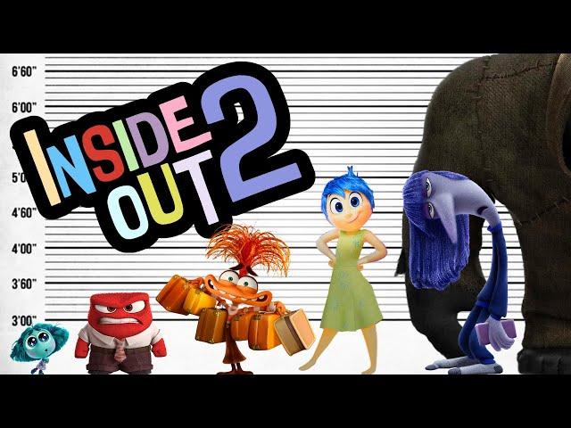 All Emotions in Inside Out 2 | And Size Comparison