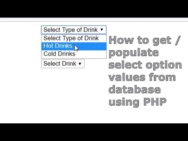 How to get / populate select option values from database using PHP