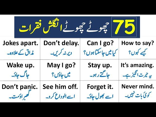 75 Daily Use English Speaking Sentences with Urdu Translation | Grammareer